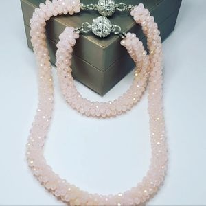 Rose Czech glass set